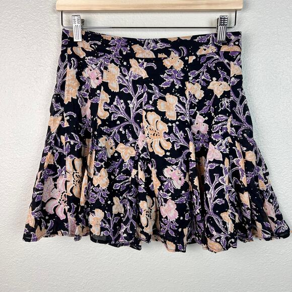 Free People NWT End of the Island Godet Miniskirt Size 4 Boho Floral Romantic - Picture 4 of 9